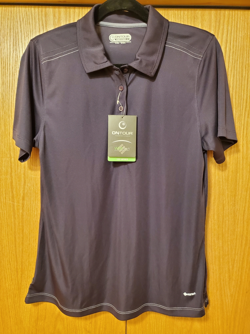 NWT Women's Short Sleeve Polo in Dark Plum